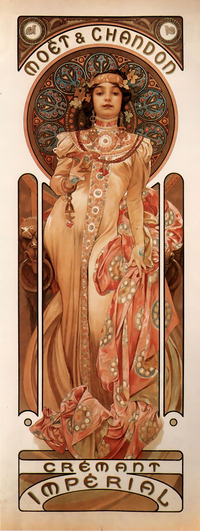 Moet & Chandon Cremant Imperial by Alphonse Maria Mucha - 13" x 30" Premium Canvas Print
