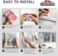 Vista 7 de X-Protector Tiras para Colgar Cuadros - 20 Pares de Colgadores de Cuadros Sin Daños - Colgadores Autoadhesivos Sin Clavos - Tiras Resistentes