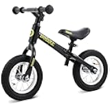 Bobike Toddler Balance Bike with Inflatable Rubber Tires, Kids Push Balance Bike Toys for 18 Month to 4 Year Old Boys Grils Adjustable Seat and Handlebar No-Pedal Training Bike Best Gifts