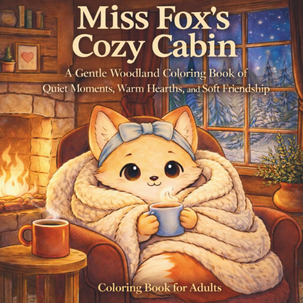 Miss Fox's Cozy Cabin: A Gentle Woodland Coloring Book of Quiet Moments, Warm Hearths, and Soft Friendship