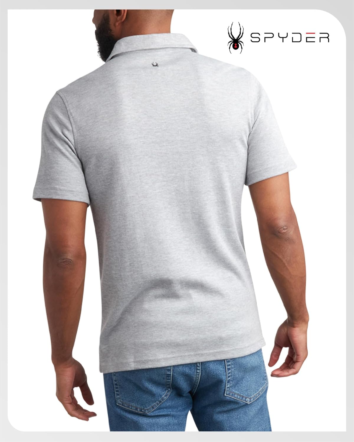 Spyder Mens Polo Shirts - Soft & Breathable Cotton Casual Short Sleeve Polo Shirt - Collared Golf Shirts for Men - Image 4