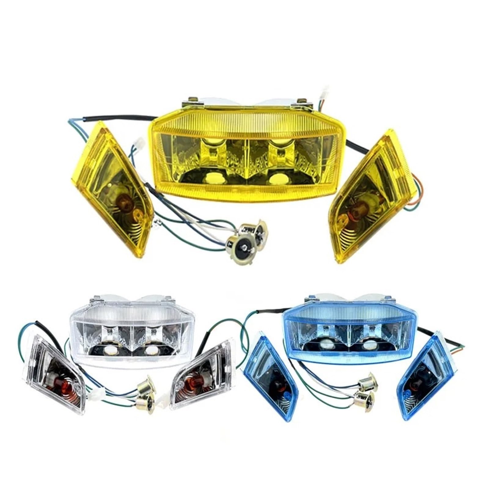 AVFORA Moto Faro Faros Delanteros Para Motocicleta Para DIO50 AF17 AF18 AF25 Luces Intermitentes Indicadores Luces Dobles Nuevas Faro Motocicleta(Headlamp kit yellow)