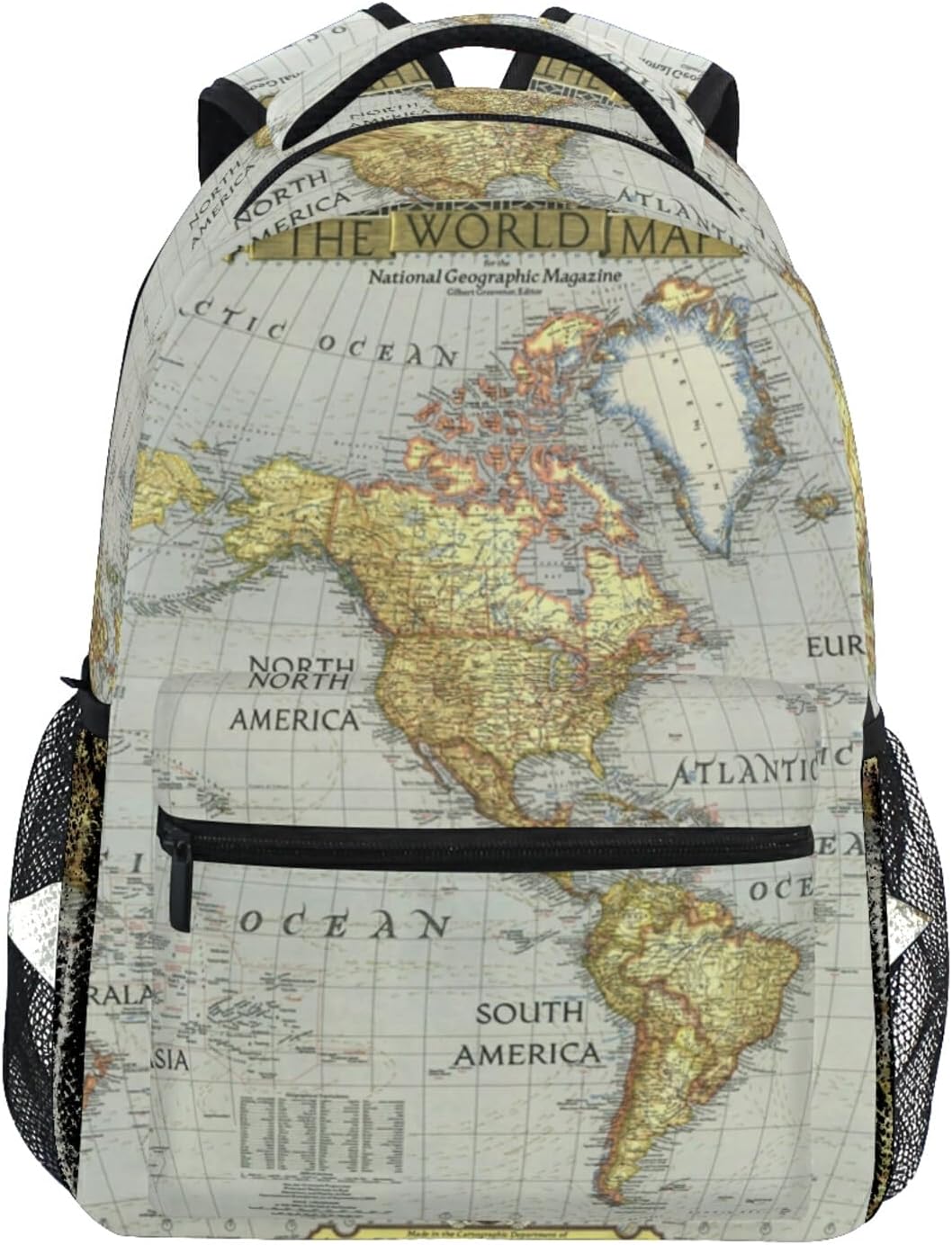 Nander Backpack Travel World Map Painting School Bookbags Shoulder Laptop Daypack College Bag for Womens Mens Boys Girls