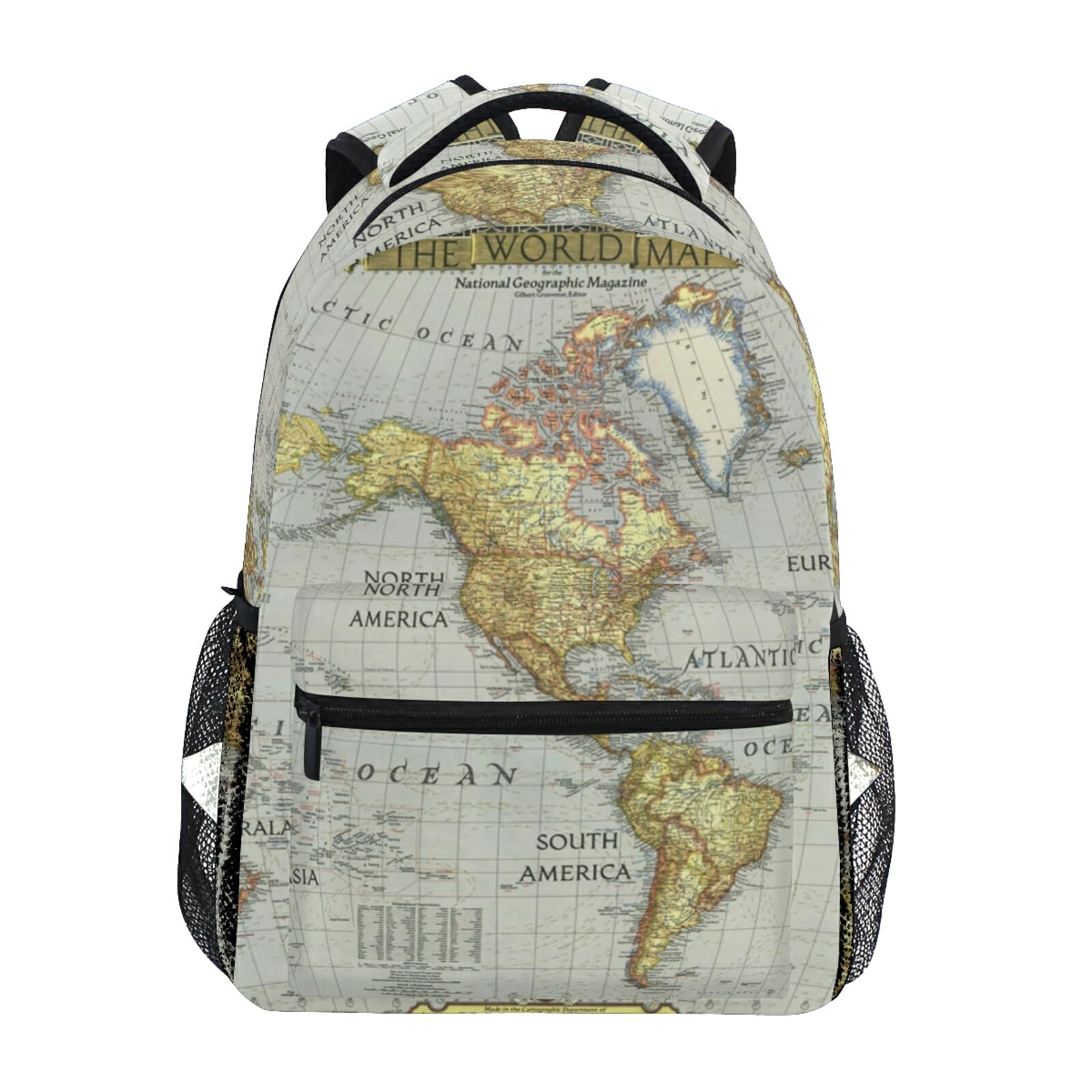 Nander Backpack Travel World Map Painting School Bookbags Shoulder Laptop Daypack College Bag for Womens Mens Boys Girls