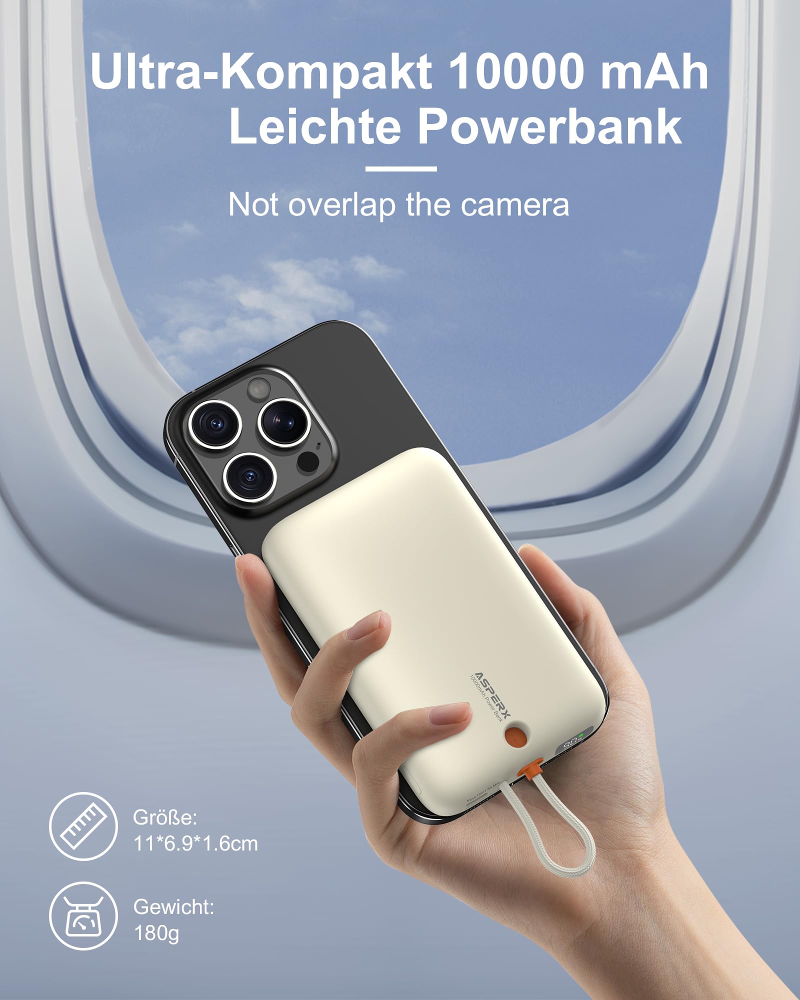 AsperX PD 22,5 W 10000 mAh Power Bank magnetico per MagSafe