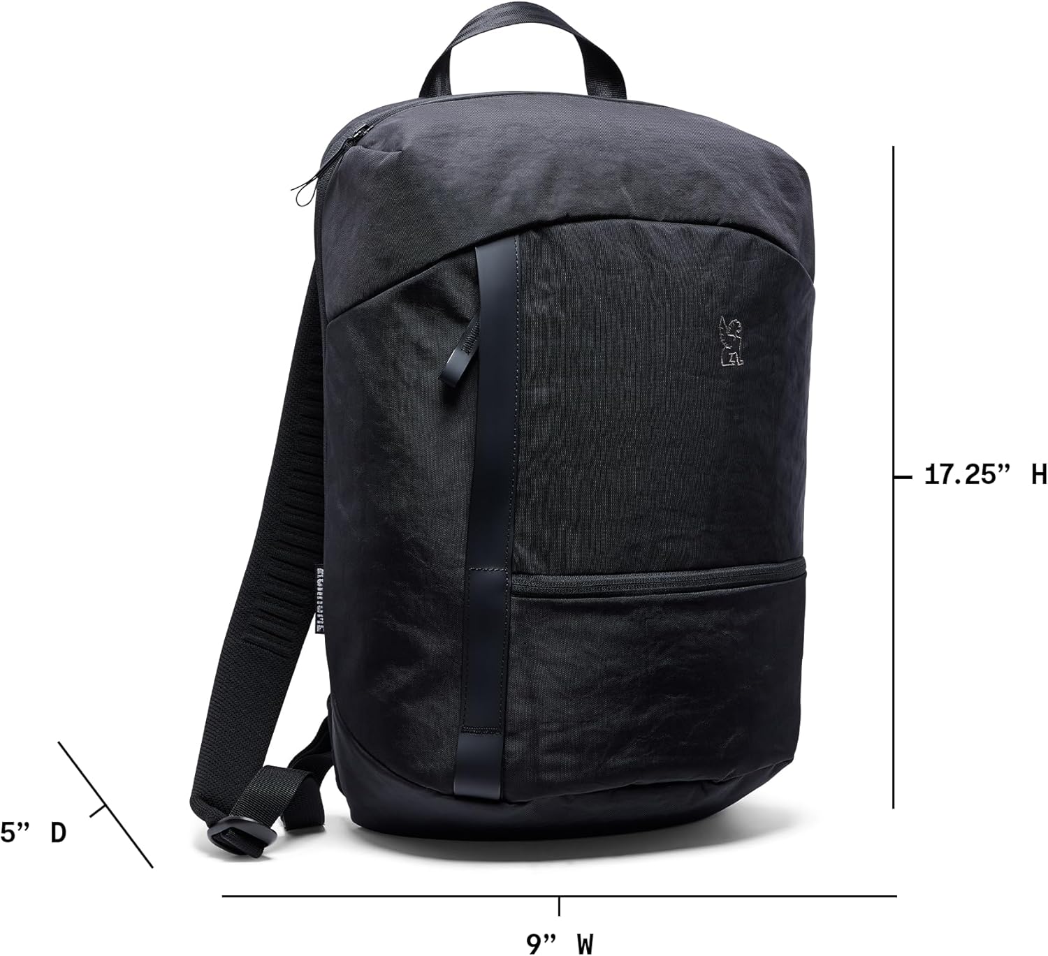 Chrome Industries Camden Backpack – 16L Travel Bag for Men and Women with Plush Knit Shoulder Straps Recycled Materials and Internal Laptop Sleeve – Black - Image 5