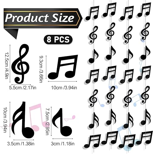 Miniatura 2 de Decoraciones de fiesta temática musical, 8 piezas de notas musicales, decoración musical para aula, decoración de fiesta de rock and roll,