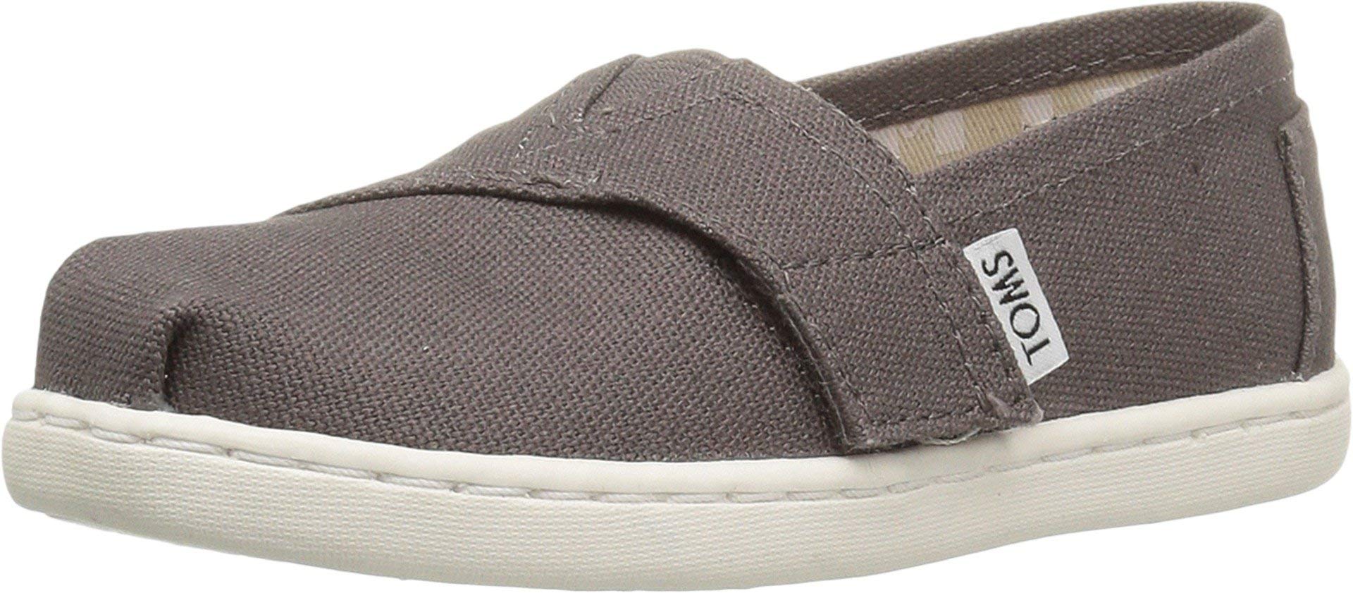 TOMS Tiny Alpargata Recycled Cotton Canvas Espadrille, Drizzle Grey