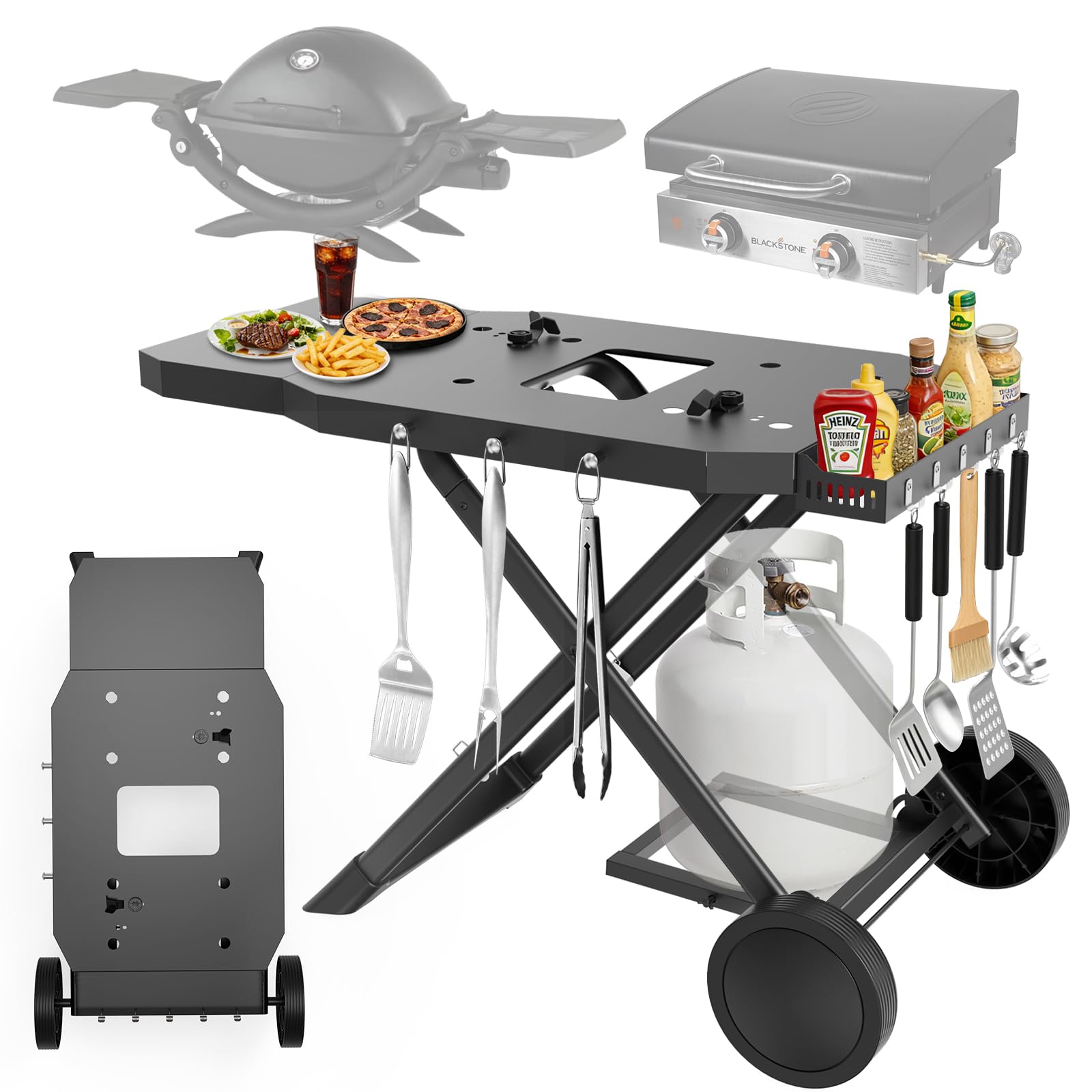 Grill Stand for Blackstone 17" &amp; 22" Table Top Griddles Portable Grill Cart