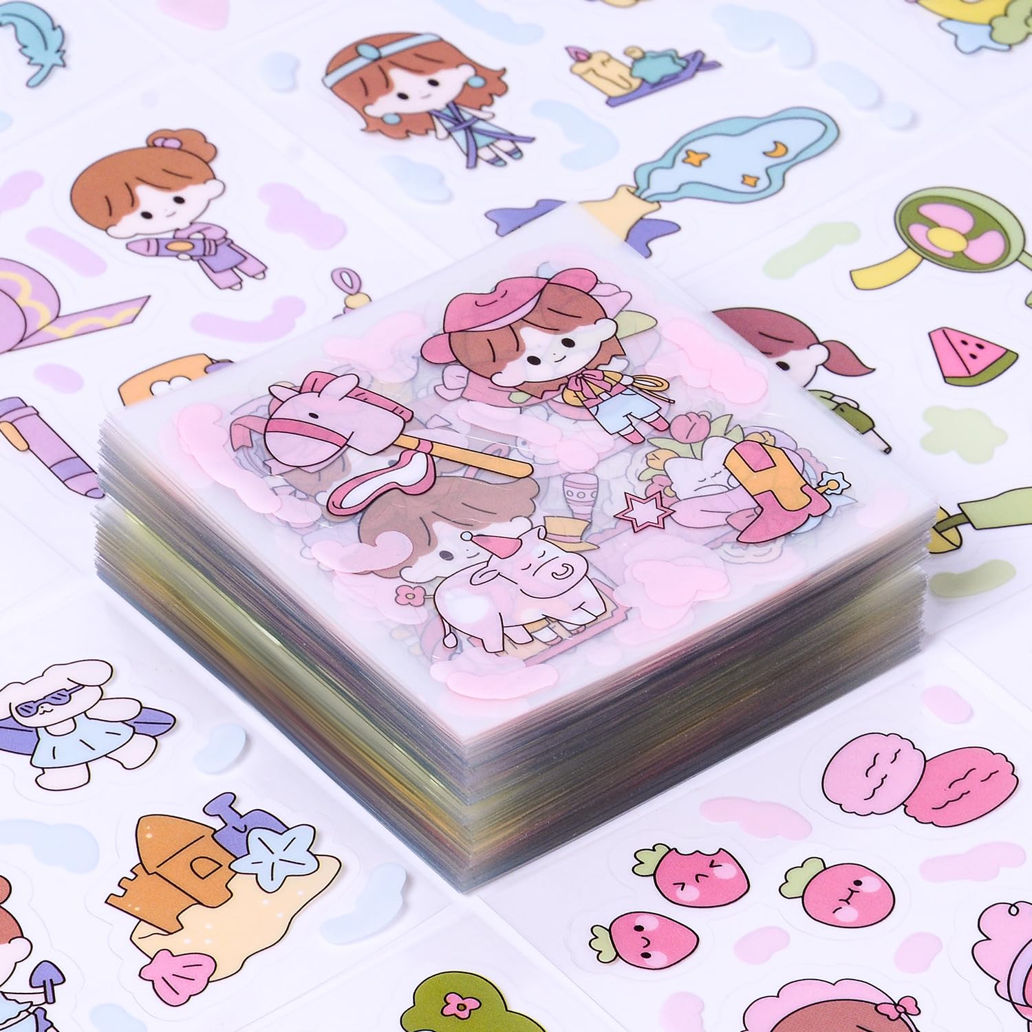 Amazon.co.jp: コラージュ 素材 フレークシール 100枚 女の子 シール