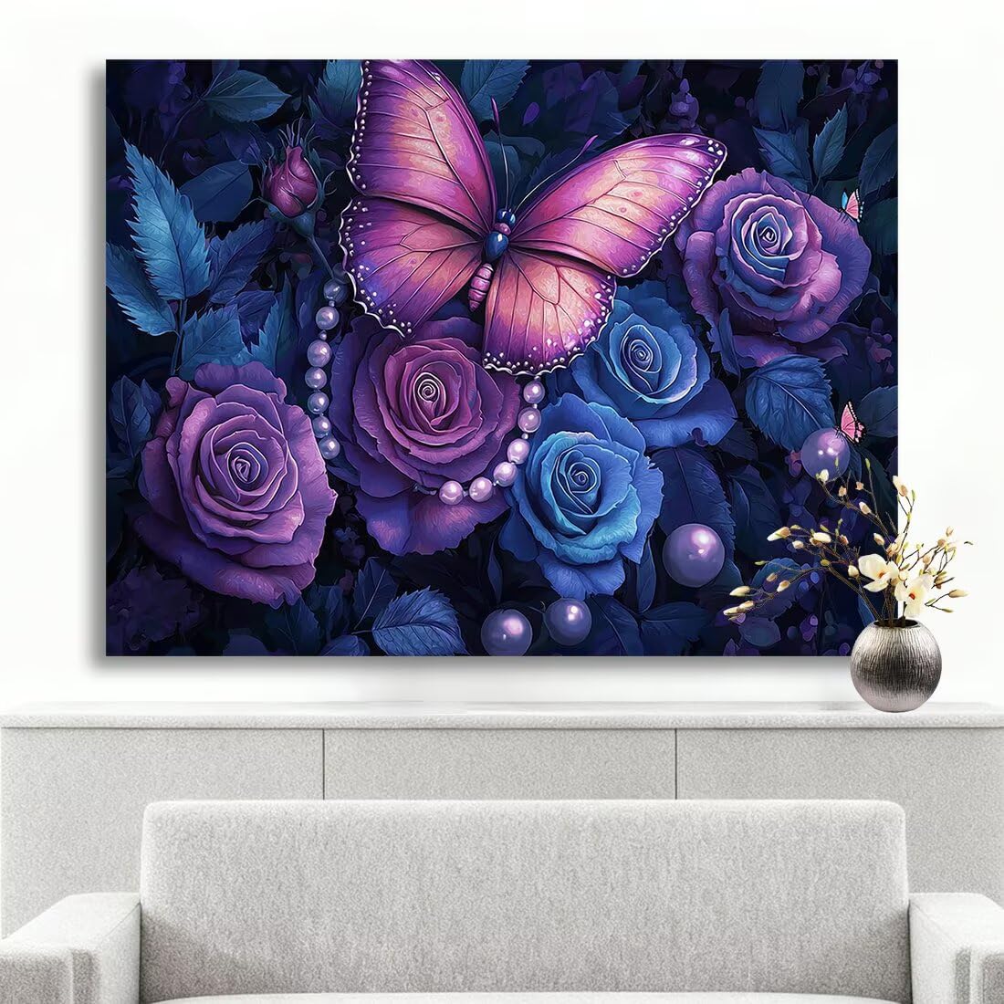 Malowanie według numerów dla dorosłych motyl malowanie według liczb dla dorosłych różowe malowanie według liczb dorosłych dzieci, DIY Paint by Numbers z pędzlami Pigment Oryginalne prezenty dla kobiet