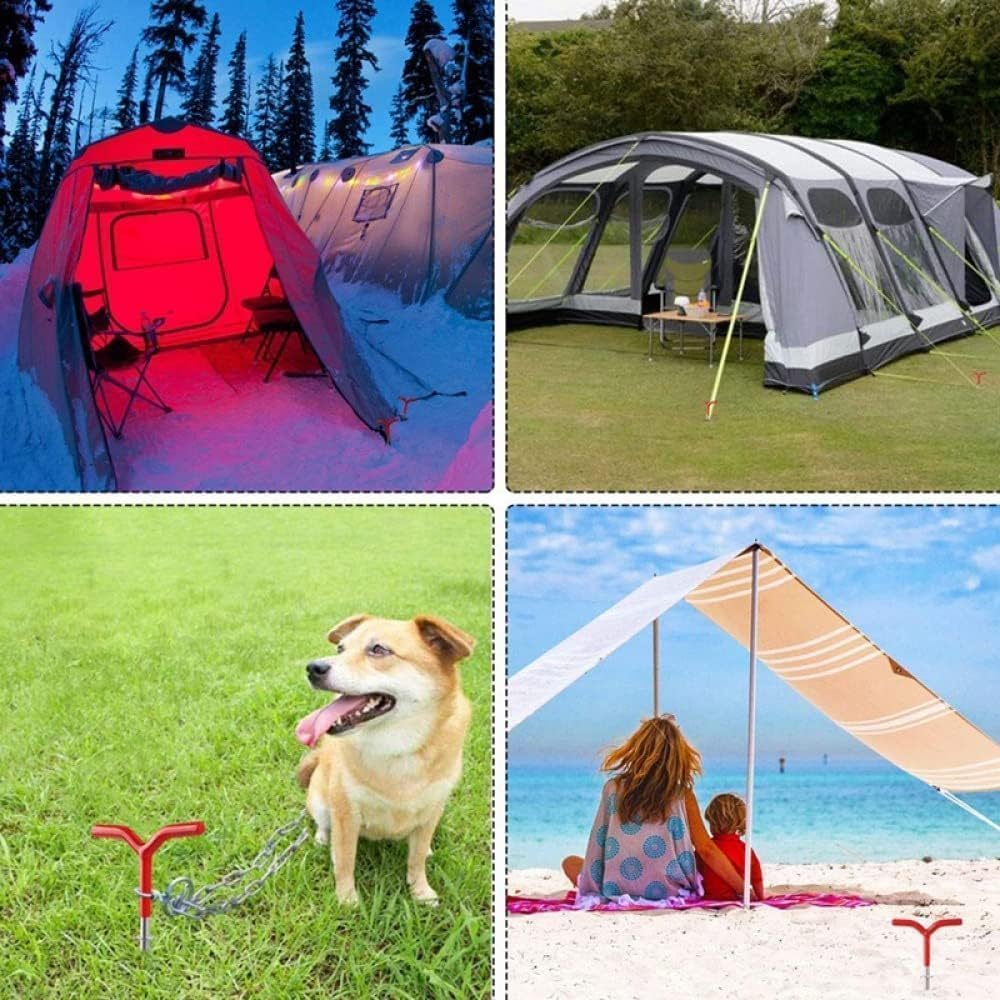 EFARMA Camping Tent Stakes,6 Packs Tent Stakes Pegs Outdoors Ultralight Hook Tent Pegs Canopy Stakes Tent Pegs Beach Tent Stakes (Color : Red) (Color : Red) (Color : OneColor)