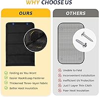 Vista 6 de cortina para puerta de ventana de RV, nuevo modelo plegable de cortina para ventana de RV con protección contra rayos UV, cubierta de ventana