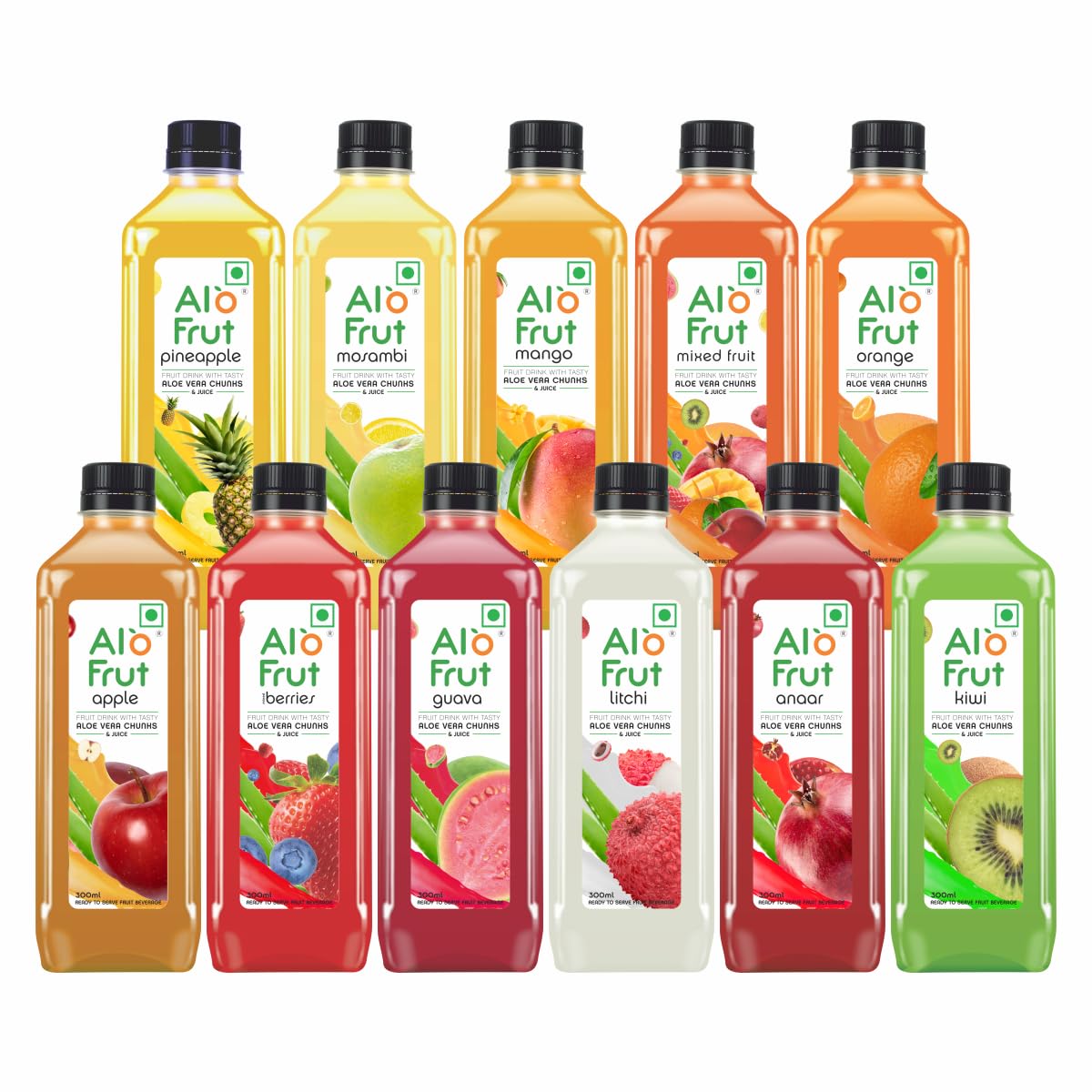Alo Frut Juices Taste Combo, 300 ml - Pack of 24 | Fruit Juice Mai Aloevera Chunks| Healthy Hai Isme Aloevera Hai | Ready to Serve Drink (B097P79L76) Amazon Price History, Amazon Price Tracker