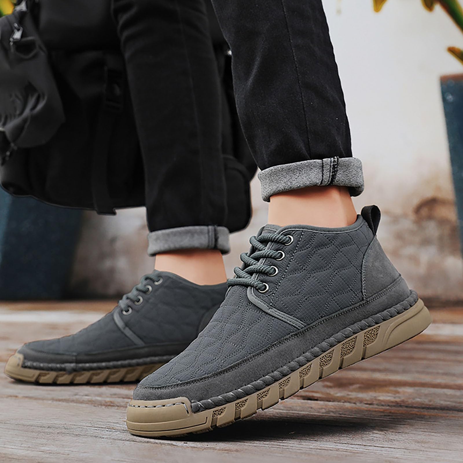 Wanderstiefel Herren Breiter Fuß, Trekkingstiefel Rutschfest Outdoor