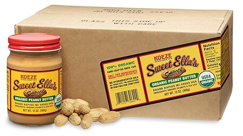 Sweet Ella's Mantequilla de maní orgánica suave (13 onzas) - Caja de 6