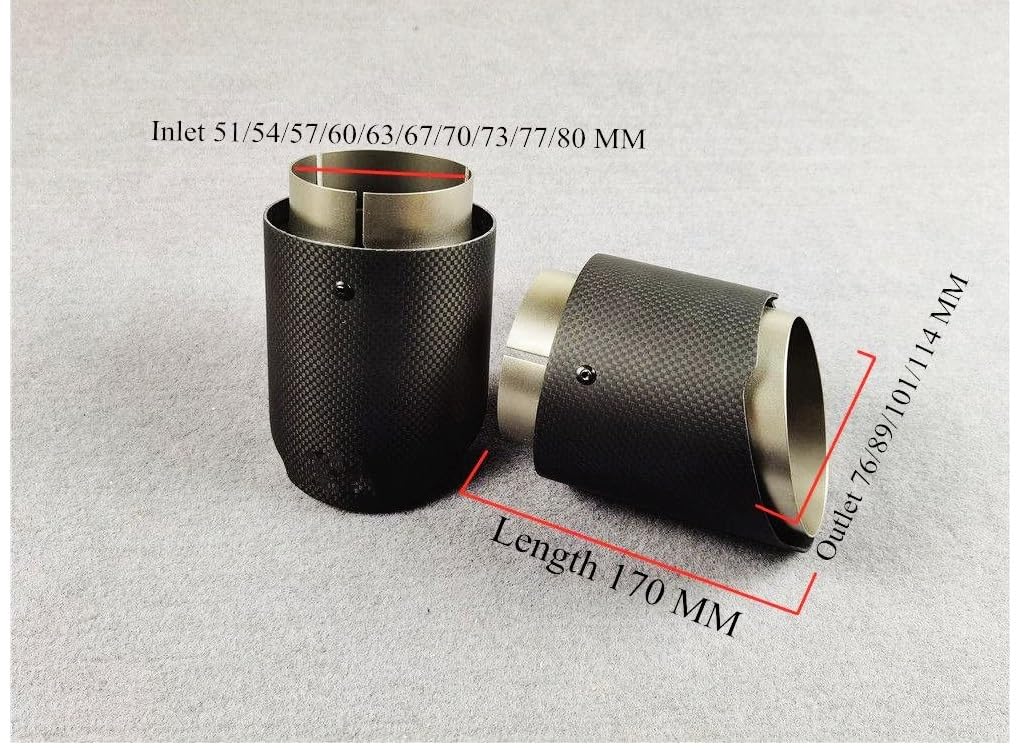 Car Silenciador Punta de Silenciador Tubo Para Escape Mate Escarchado Acero Inoxidable Fibra Carbón Universal