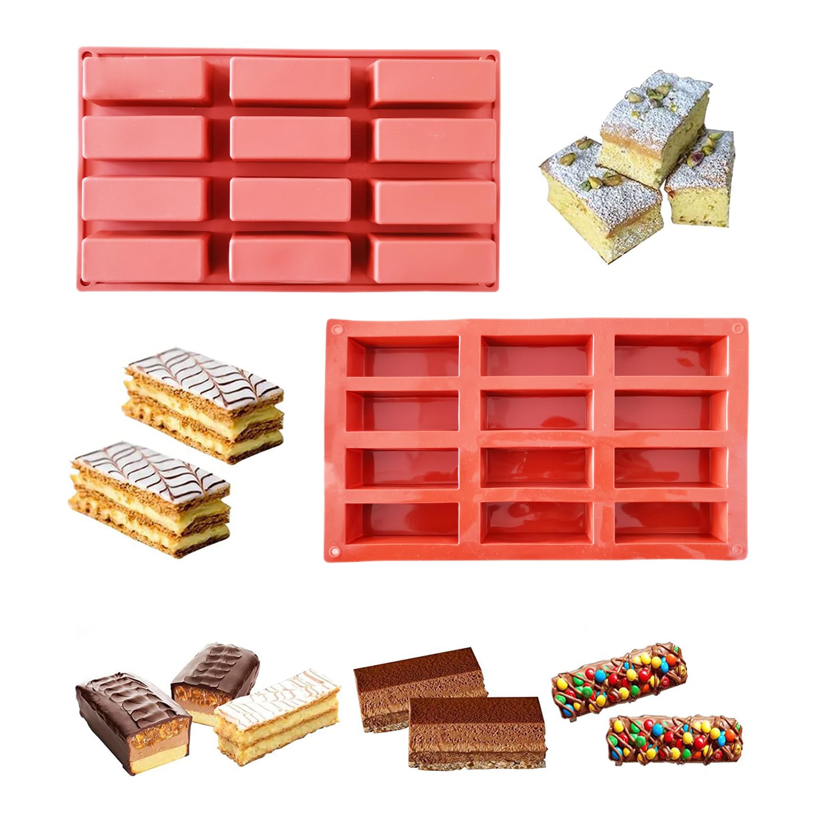 Stampi Per Barrette In Silicone - 2 Pezzi 12 Cavità Per Cereali, Cioccolato E Sapone - Foto 10