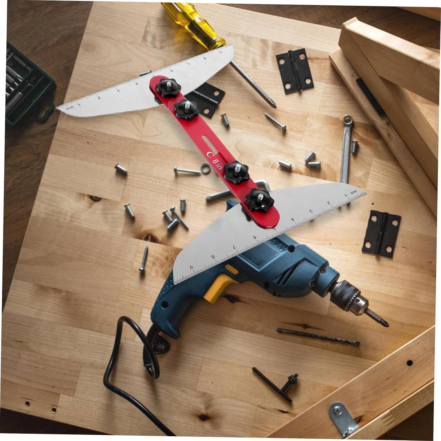 Uonlytech Stair Treads Non Slip Indoor Metal Stair Gauge Precision Measuring Tool for Woodworking