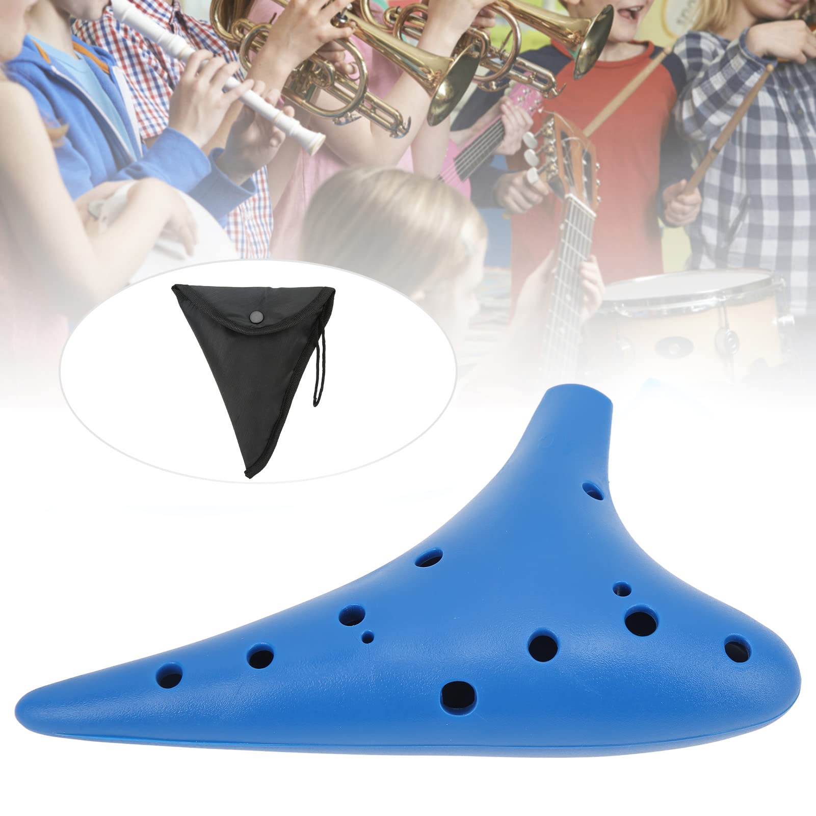 Ocarina Instrument, Ocarina Plastikowy Niebieski Łatwe Odtwarzanie w Domu