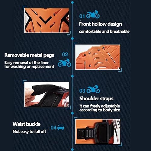 Miniatura 6 de Chaleco protector de cuerpo de motocicleta con armadura ligera para el pecho, Dirtbike Riding Off-Road Racing Ciclismo, esquí, motocross, adultos,