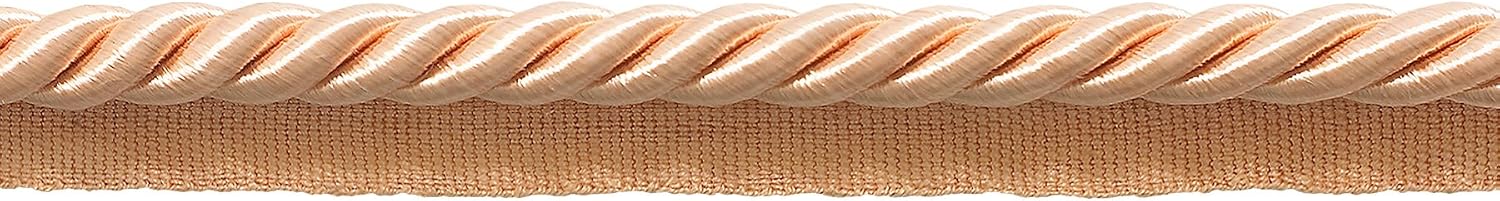 DÉCOPRO 10 Yard Pack of Large 3/8 inch Basic Trim Lip Cord, Style# 0038S Color: Salmon - E16