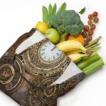 Amazon | [COOLEAD] スチームパンク 時計柄 エコバッグ