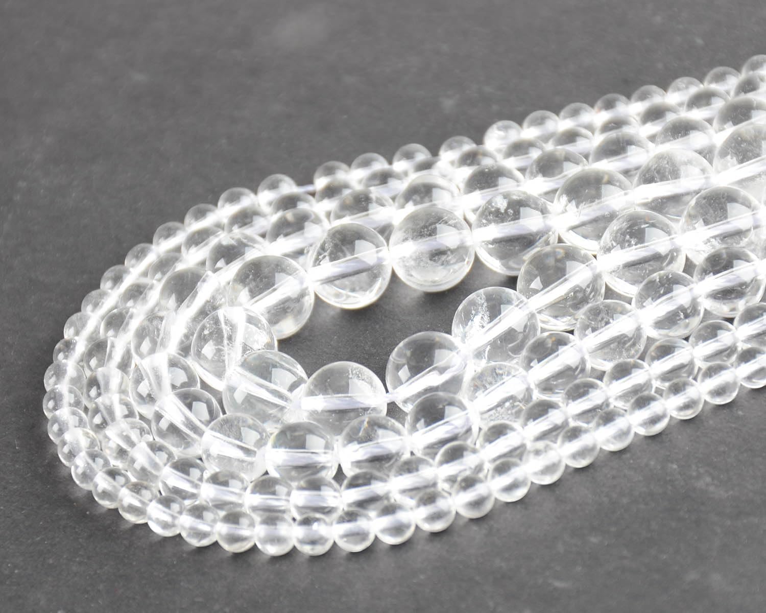 Natural Stone Genuine Stones DIY Clear Quartz Crystals Round Beads 8mm 100pcs Beading Loose Gemstone Hole Size 1mm Charm Smooth Beads for Bracelets Necklaces Earrings (Clear Quartz Crystals 8mm) - Image 2