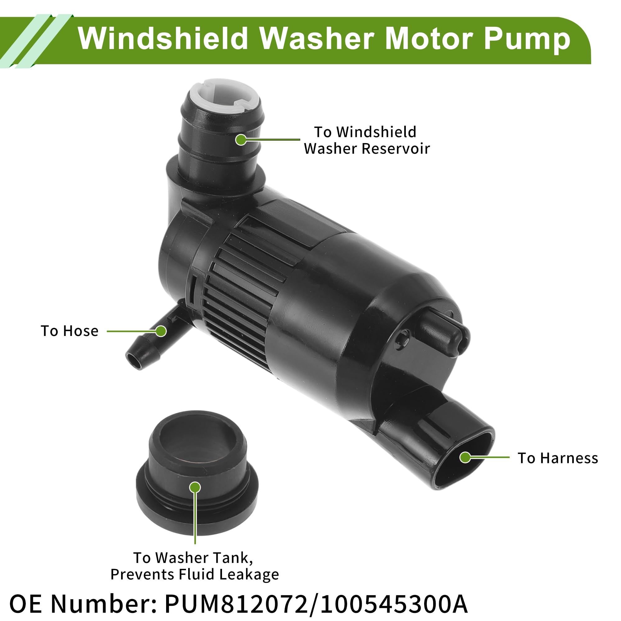 ACROPIX Windshield Washer Pump with Grommet for Tesla Model S