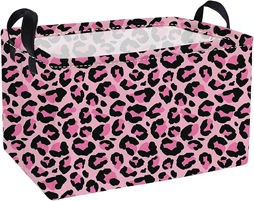 Miniatura 24 de Essme Cestas rectangulares de animales, cesta de almacenamiento rosa con asas para decoración de habitación de niñas, bonito contenedor de Animal