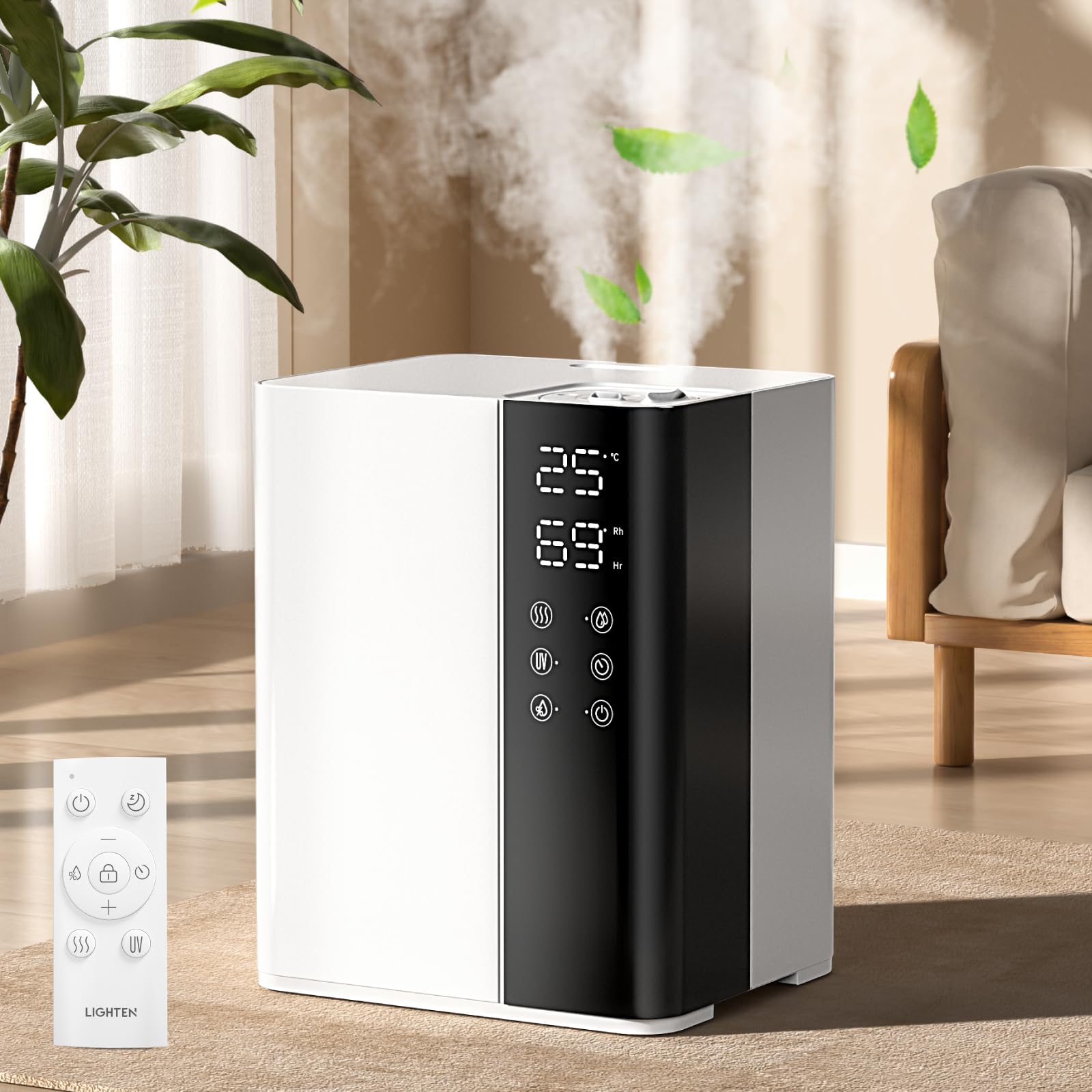 Amazon.co.jp: [禄越] 加湿器 ハイブリッド 大容量 6L 超音波 加熱式 