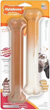 Nylabone Power Chew Original Bone Dog Chew Toys, Large, 2 Count