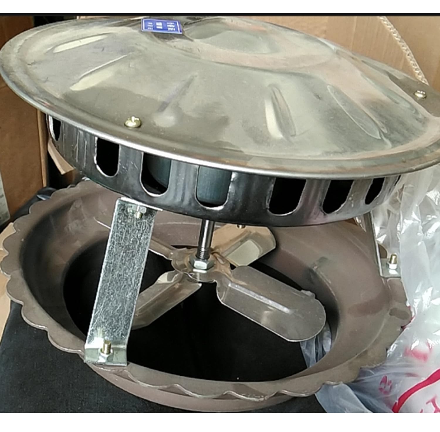 BLUEZY Aspiratore per Camino 50W/70W/80W/100W, Ventola Aspirazione Ventilatori per Induttori di Evacuatore di Fumi A Tiraggio Indotto da Camino A Tetto, Evacuatore di Fumi per Camino 17cm,100W