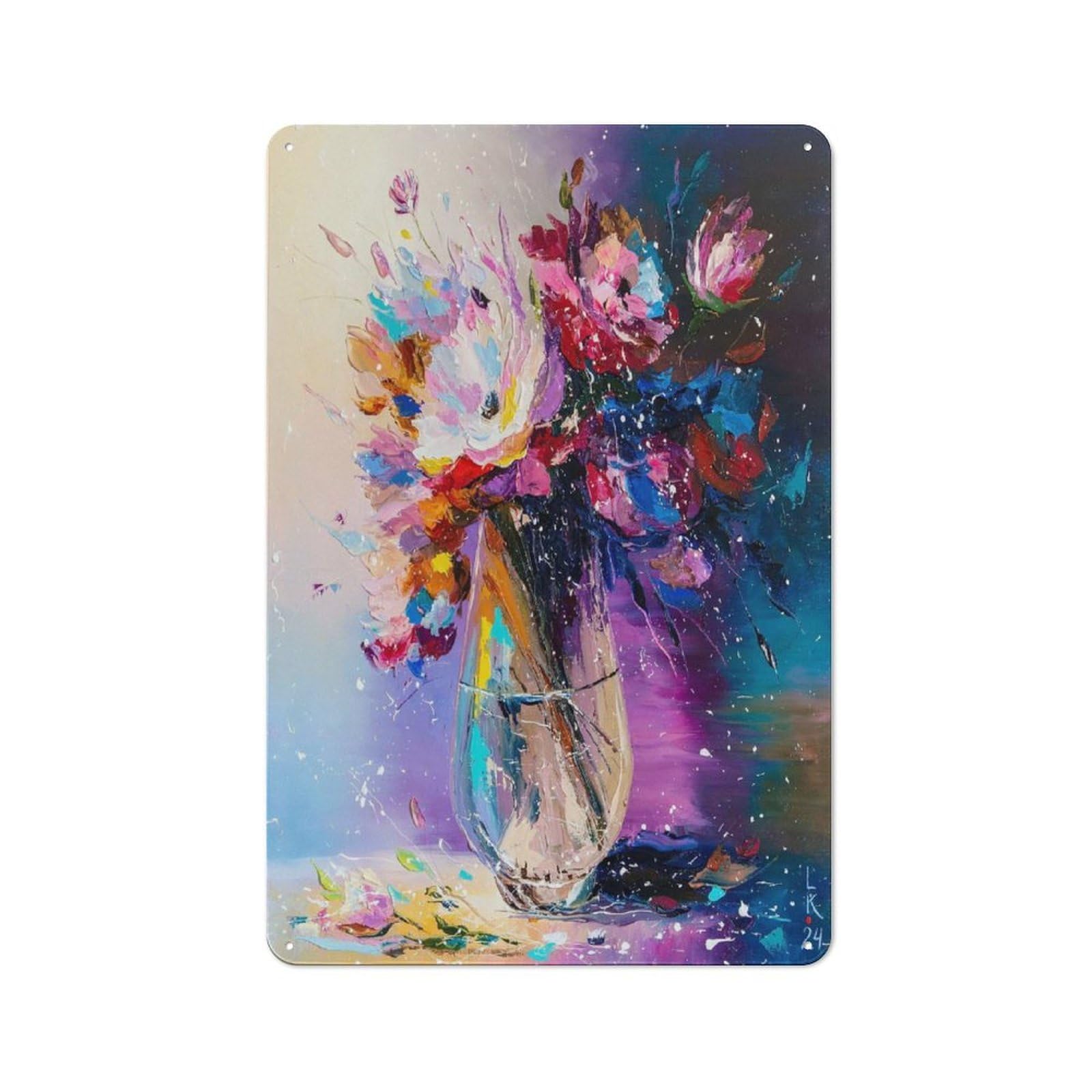 Junmoney Style-9 For Guest Room Or Hallway, The Splendor Of Flowers Vintage Metal Sign 30X20cm, New-Space Wall Decor For Home Decor Collectors