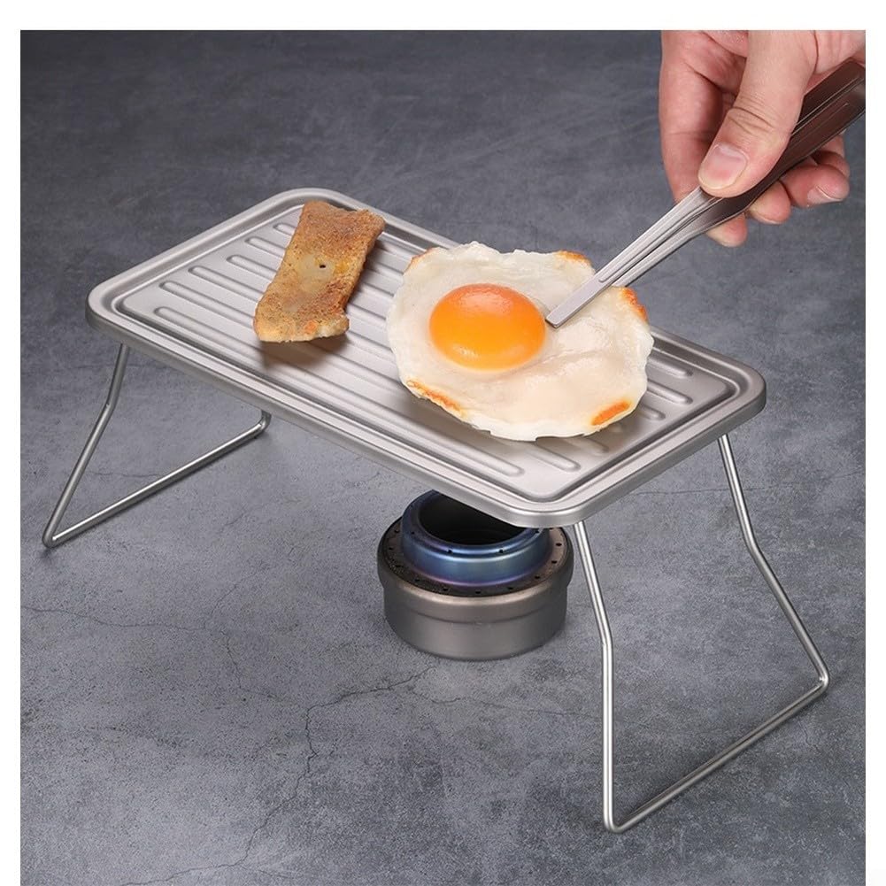 Parrilla plegable portátil para camping y senderismo, acero inoxidable ligero, ideal para cocinar al aire libre y aventuras a la parrilla