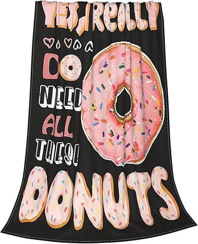 Miniatura 3 de Manta de donas con bonita decoración de donas, regalos para niñas y niños, manta de franela de forro polar súper cálida y suave, ligera, para