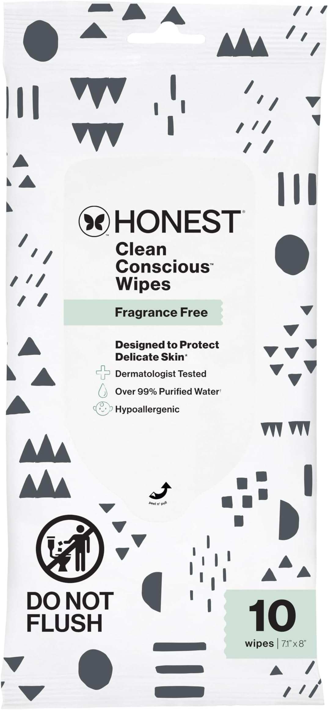 Honest Company Baby Wipes, Fragrance Free, Classic, 10 Count