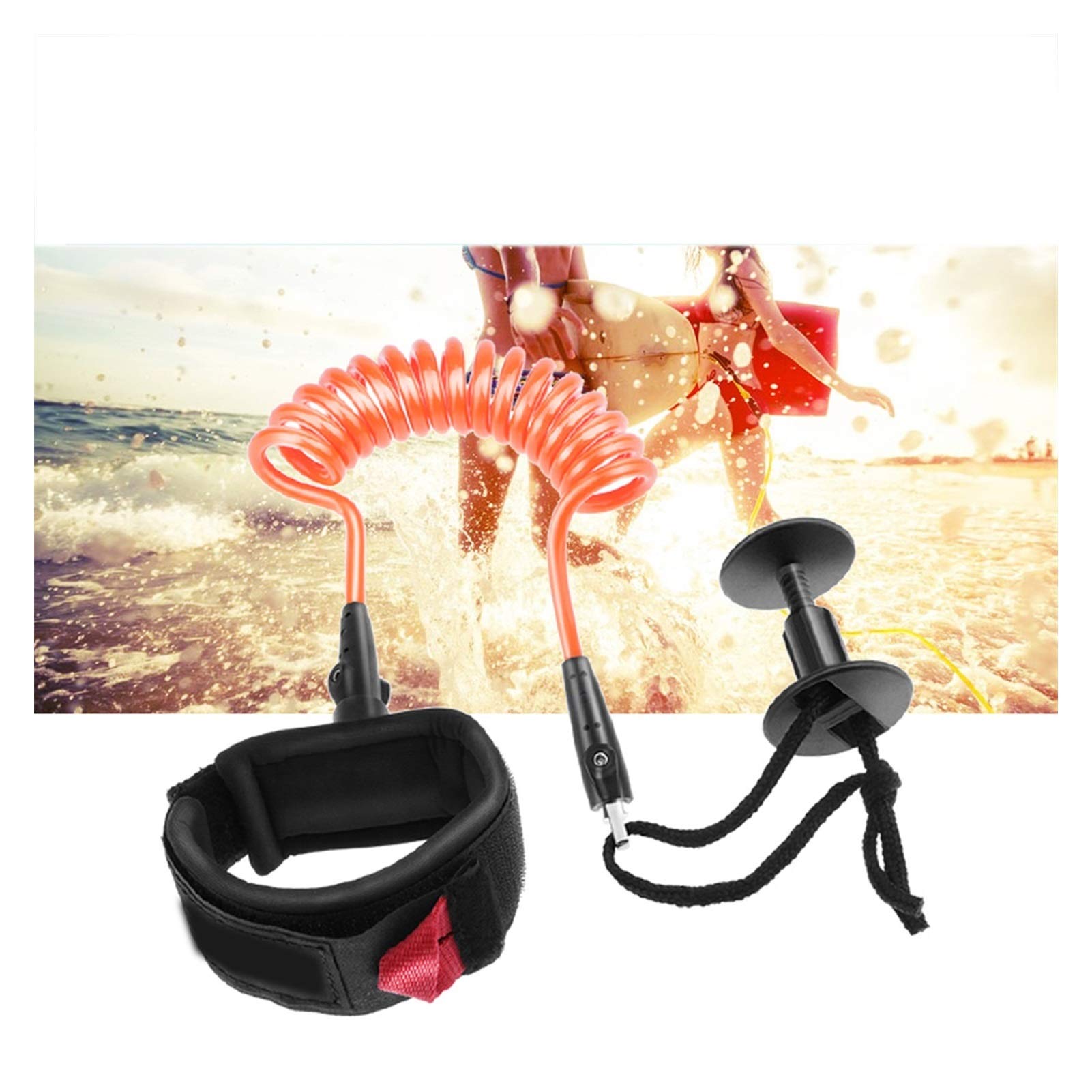 Surf Leine Professionelle Bodyboard Surfbrett Leine Surfeleine 5 Fuß Aufgewickelte Leine Surfen Zubehör SUP Leash. (Color : Orange 5ft)