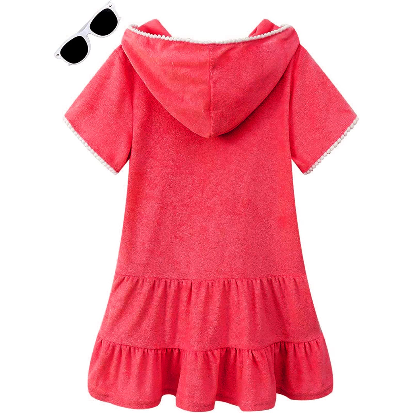 MAYUMMPY Kids' Terry Cloth Swim Cover-Up Zipper Hoodie