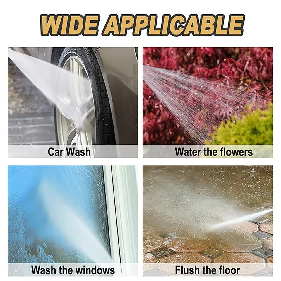 SUNICE 10 Meter Metalic Blue Flexible Hose Pipe, Spray, Adapter (Pipe Diameter: ½’’ inch, 0.5 Inch, 12 mm) Gardening, House Cleaning,Car and Bike Washing Hose Pipe Spray Gun (10 METER, BLUE)