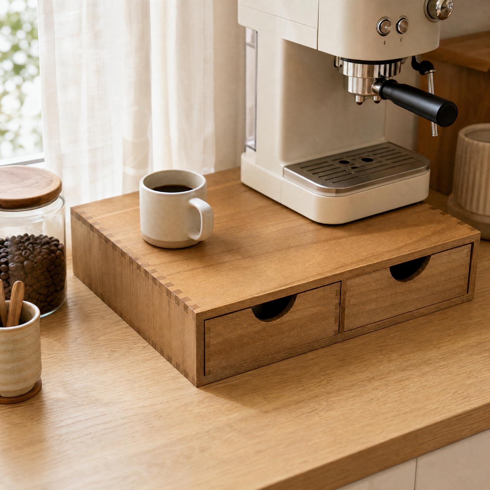 Organizador Encimera con Dos Compartimentos Práctico Caja Organizadora Robusto para Comedor