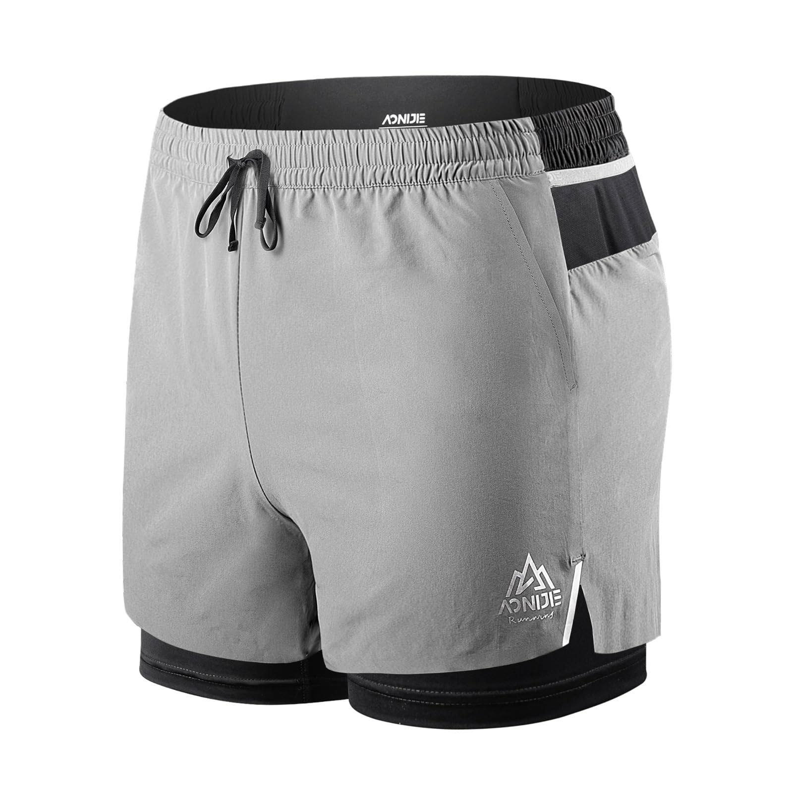 AONIJIE Mens 2 in 1 Workout Running Shorts Lightweight Quick Dry Athletic Gym Shorts with 6 8 Phone