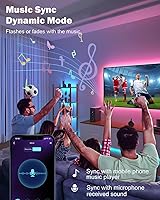 Vista 6 de Tira de luces LED RGB de 200 pies (3 rollos de luces LED de 65.6 pies), luces LED Bluetooth ultra largas con control remoto de voz de aplicación, 28