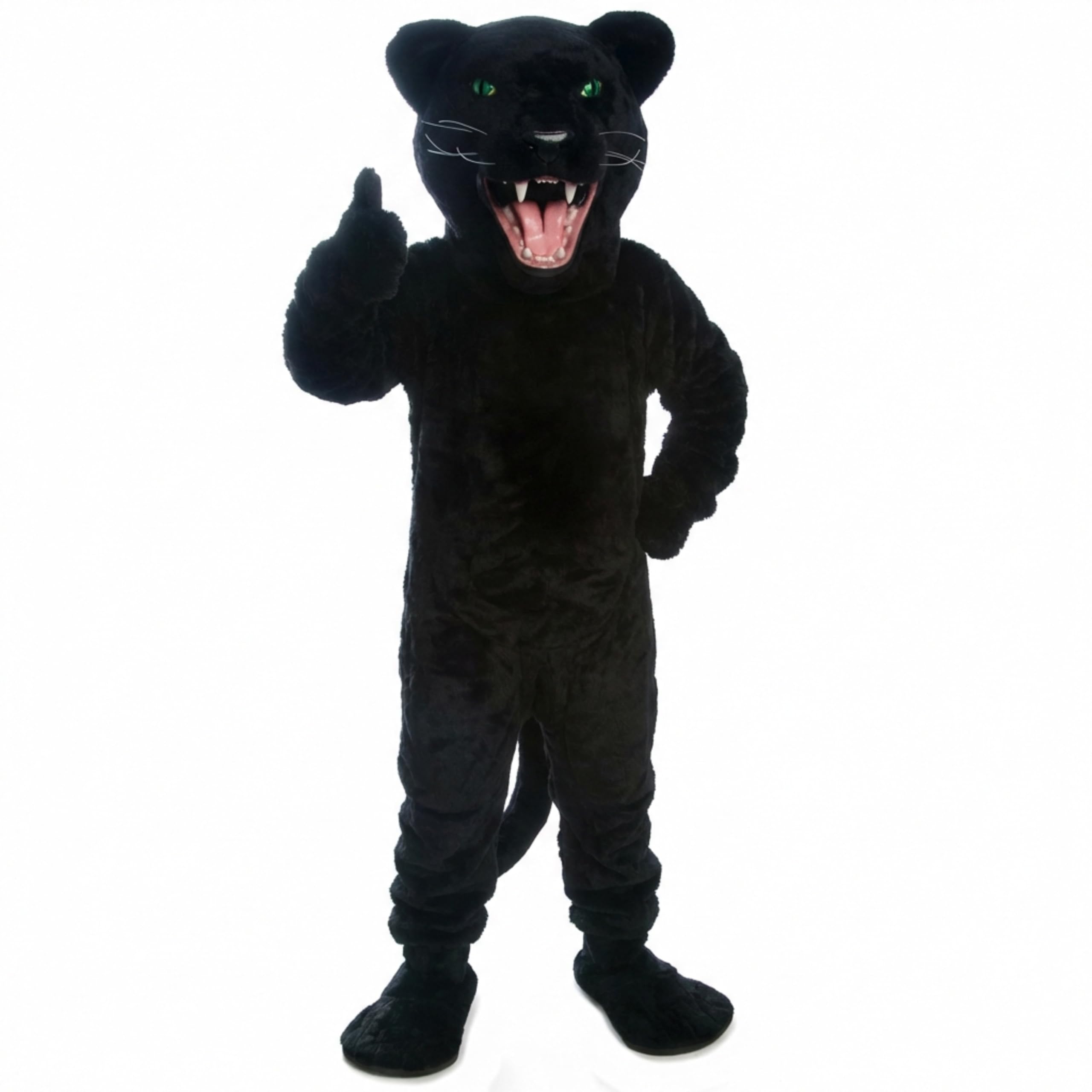 Black Panther Mascot Costume, Professional Panther Full Body Mascot Suit, Foam Head, Built‑In Fan, Flame‑Retardant Fabric, Schools, Colleges, Sports Teams, Parades & Special Events