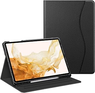 Fintie Case for Samsung Galaxy Tab S8 Plus 2022/S7 FE 2021/S7 Plus 2020 12.4 Inch with S Pen Holder, Multi-Angle Viewing Cover with Pocket Auto Wake/Sleep, Black