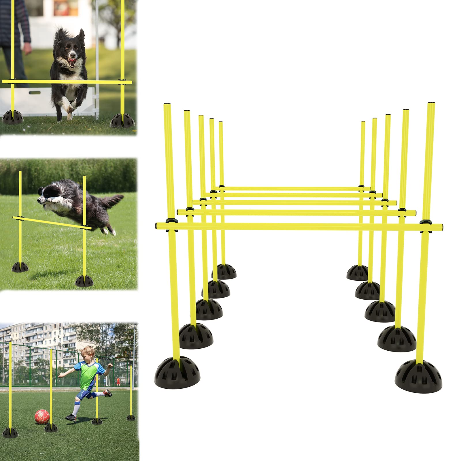 Zestaw drążków do skakania Agility treningowych do skoków, dryblingu i ruchliwości, żółty