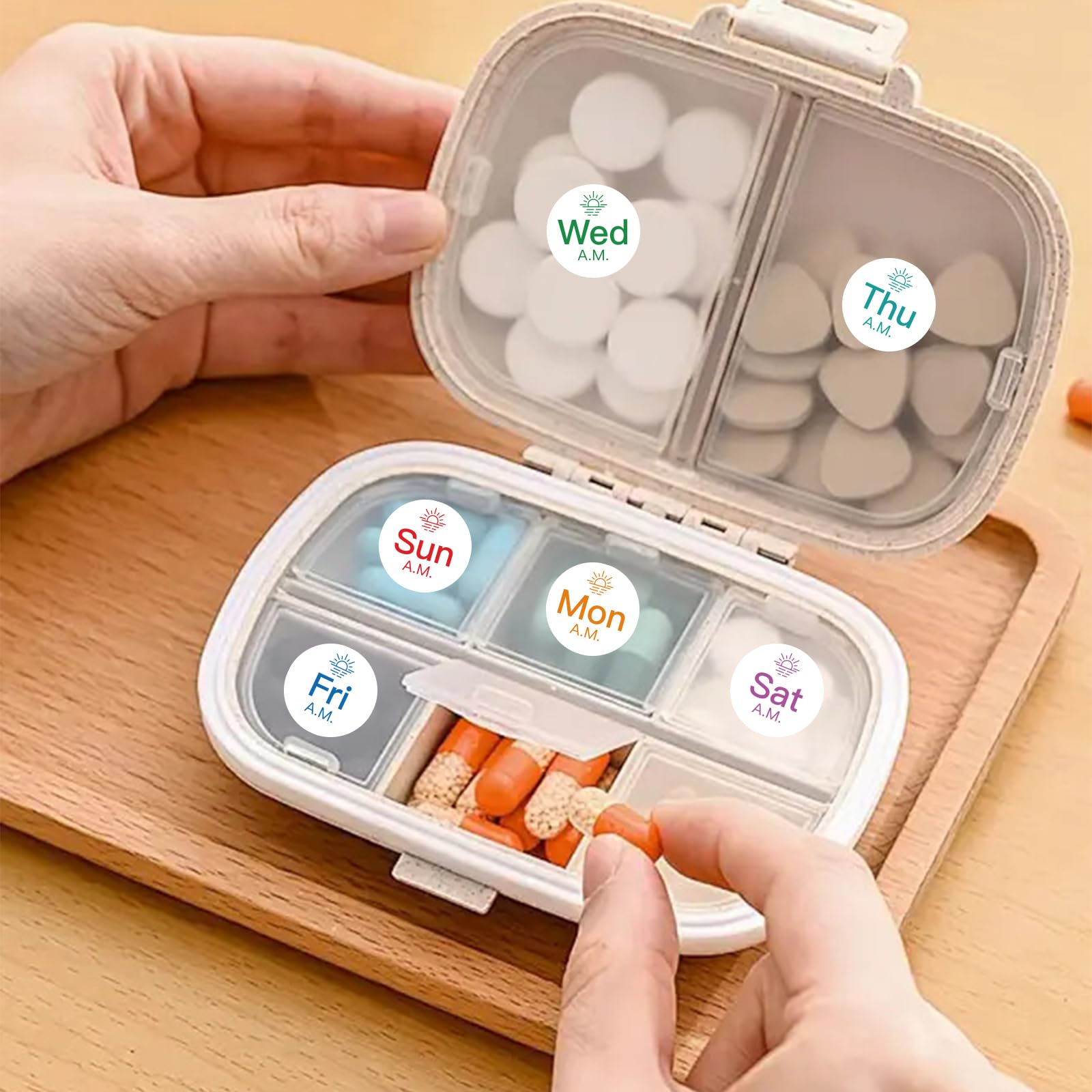 420PCS Medication Instruction Labels,7 Day Morning Noon Evening Bedtime Medicine Reminder Stickers for Pill Boxes and Containers,with Blank Writable Tags (0.75 Inch) — Amazon image 4