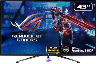 ASUS ROG Strix XG438Q HDR Large Gaming Monitor 43-Inch, 4K (3840 x 2160), 120 Hz, FreeSync 2 HDR, Displayhdr 600, Dci-P3 90%, Shadow Boost, 10W Speaker*2, Remote Control, Black