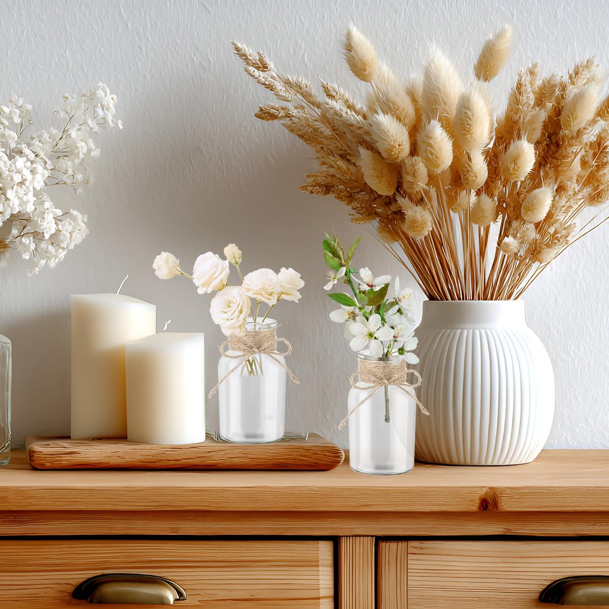 Vaso di Fiori Piccolo, 16 Pezzi 125ml Vasi in Vetro, Vasi Vetro Trasparente, Vasetti Vetros Piccoli, Set di Mini Vaso, per Decorazione da Tavolo, Centrotavola, Decorazioni per Matrimon