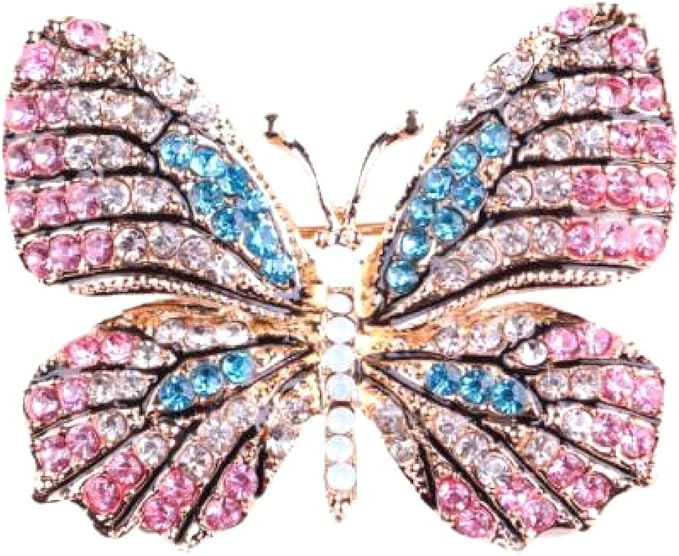 MENGHUA Modische Brosche mit bunten Strasssteinen, Legierung